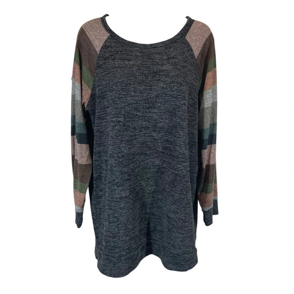 Egs Striped Multi Color Sleeve Tunic Top Shirt women’s large - Picture 2 of 8